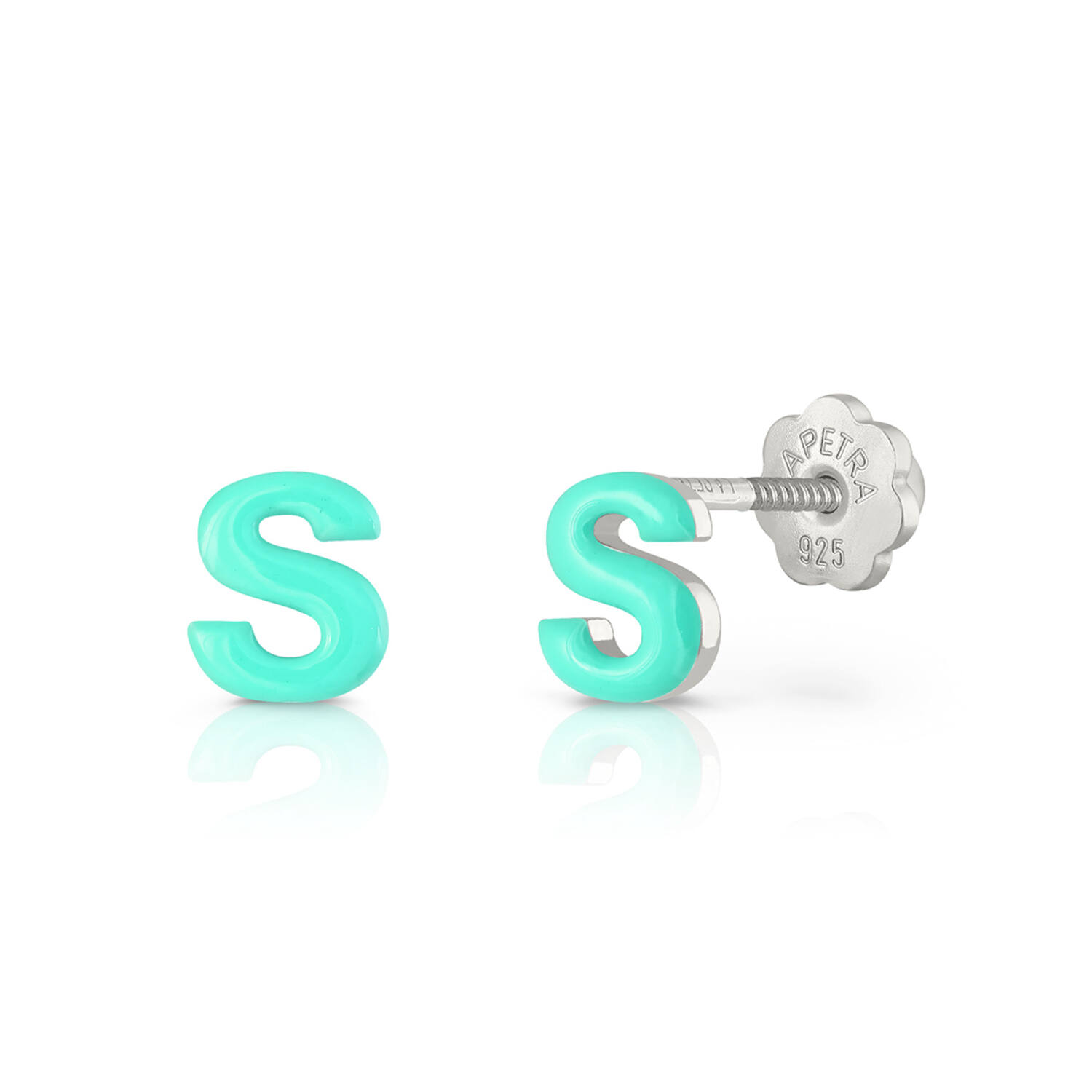 Oorknopjes Letter S - 925 - Rd - Schroefsluiting