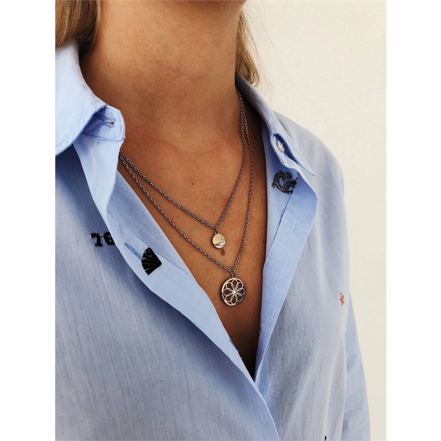  Colliers à pendentif - Acier - 50cm