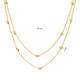  Necklaces with stone - Bolletjes - Anchor - 14k Gold - 45cm