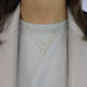  Halsketten mit Stein - Solitaire - 14k Gold - 45cm
