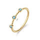 Triple London Blue Topaz Ring - 3mm - 585