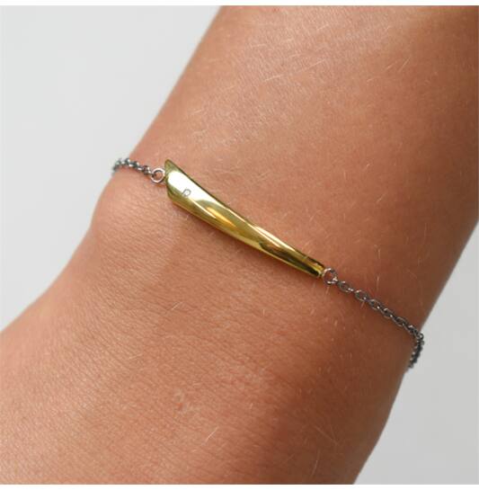 Gliederarmbänder - Titan - Diamant - 0.015ct - 20cm