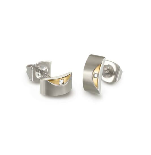  Ear studs - Titanium - Diamond - 0.015ct