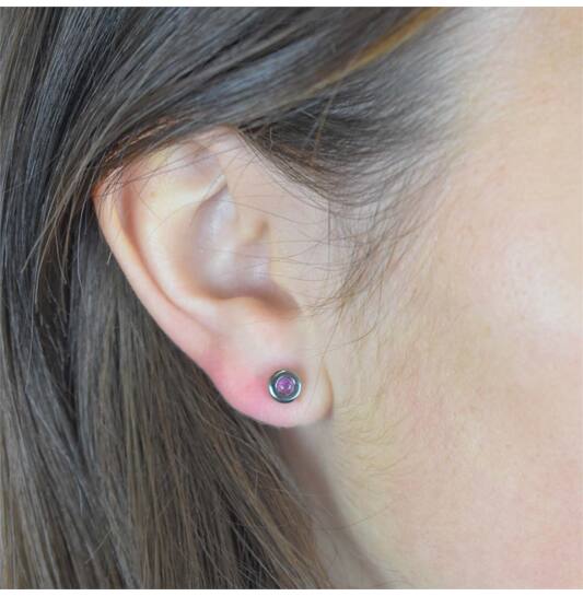  Ear studs - Titanium - Tourmaline