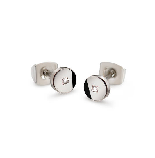  Oorstekers - Titanium - Diamant - 0.02ct