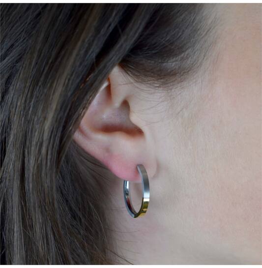  Oorringen - Titanium - 24mm