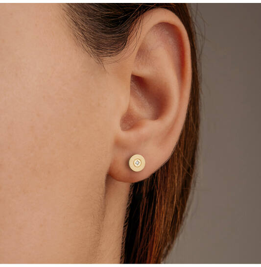 Boucles d'oreilles à puces - Titane - Diamant