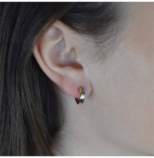  Créoles - Titane - Diamant - 0.01ct - 13mm