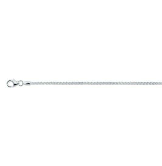  Colliers en longueur - Palmier, queue de renard - 1.5mm - 45cm - Argent - 2.9gr