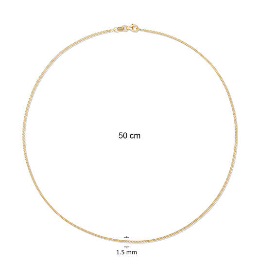  Schakelketting - Gourmet - 1.5mm - 50cm - Zilver verguld