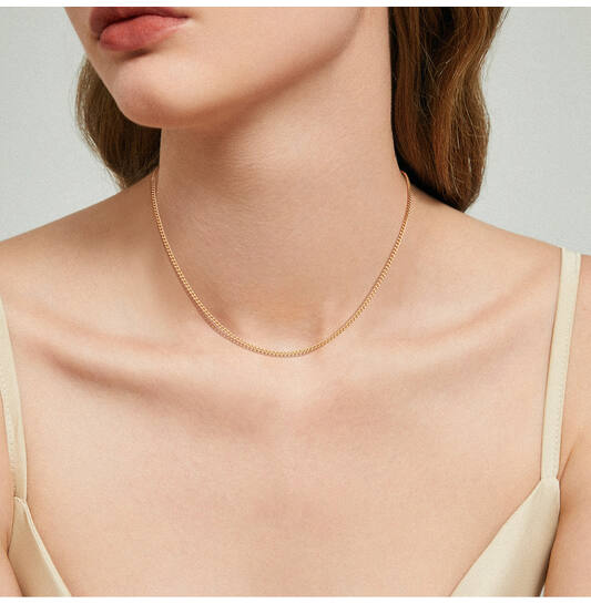  Link necklace - Gourmet - 1.7mm - 42cm - Goldplated