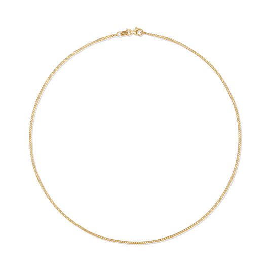  Collier à maillons - Gourmette - 1.7mm - 45cm - Argent doré