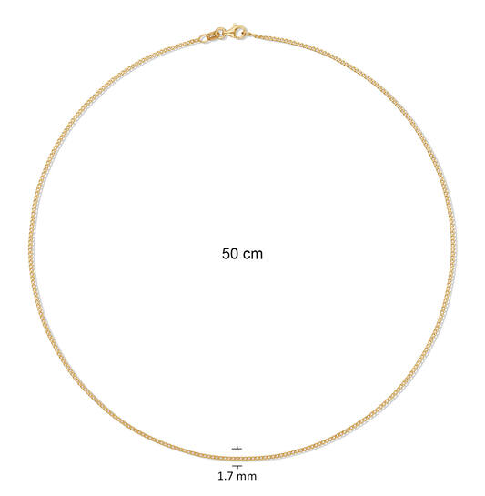  Link necklace - Gourmet - 1.7mm - 50cm - Goldplated