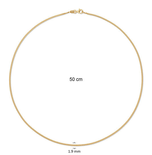  Link necklace - Gourmet - 1.9mm - 50cm - Goldplated