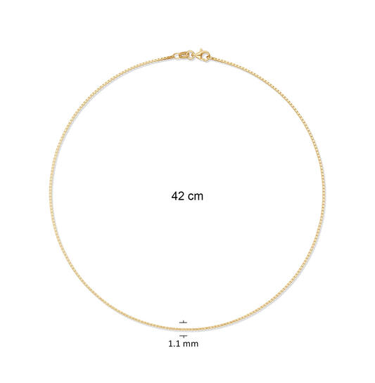  Link necklace - Venetian - 1.1mm - 42cm - Goldplated
