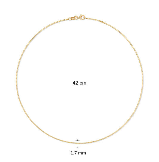  Link necklace - Venetian - 1.7mm - 42cm - Goldplated