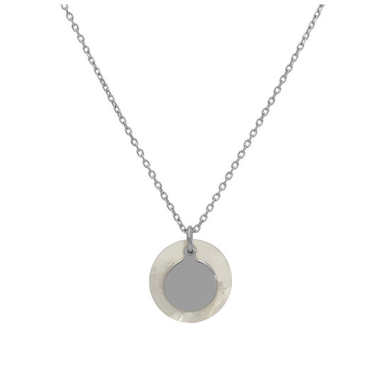  Necklaces with stone - Disc - Anchor - Silver - 42cm
