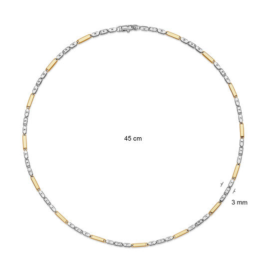  Link necklaces - Paper clip - Silver - 45cm