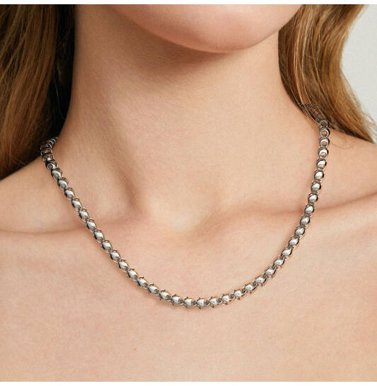  Colliers maillons - Maillon fantaisie - Argent - 50cm