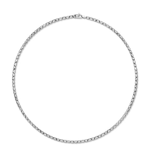  Schakelcollier - Plaatjes, Spijltjes, Staafjes - Zilver - 45cm
