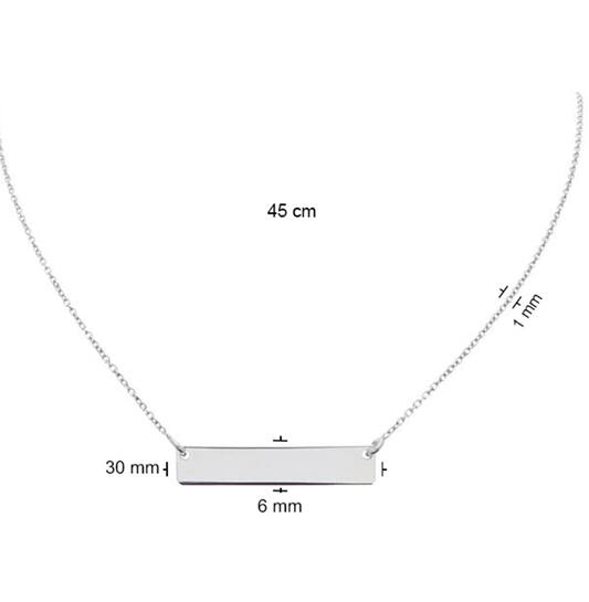  Ketten mit Anhänger - Graveerplaat - Anker - Silber - 45cm