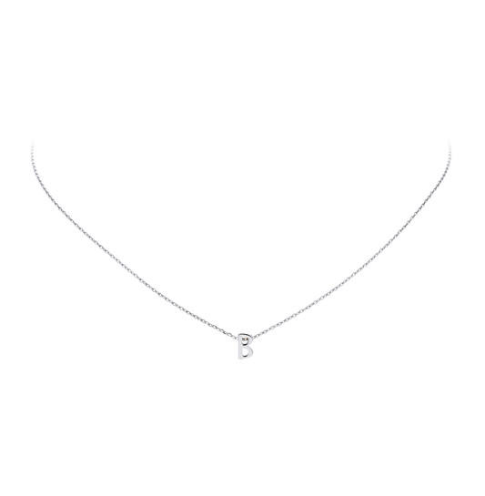  Ketten mit Anhänger - Letter B - Anker - Silber - 43cm