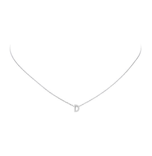  Necklaces with pendant - Letter D - Anchor - Silver - 43cm