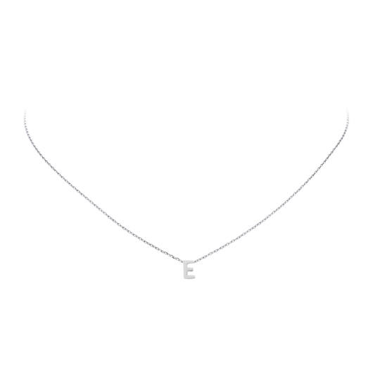  Necklaces with pendant - Letter E - Anchor - Silver - 43cm