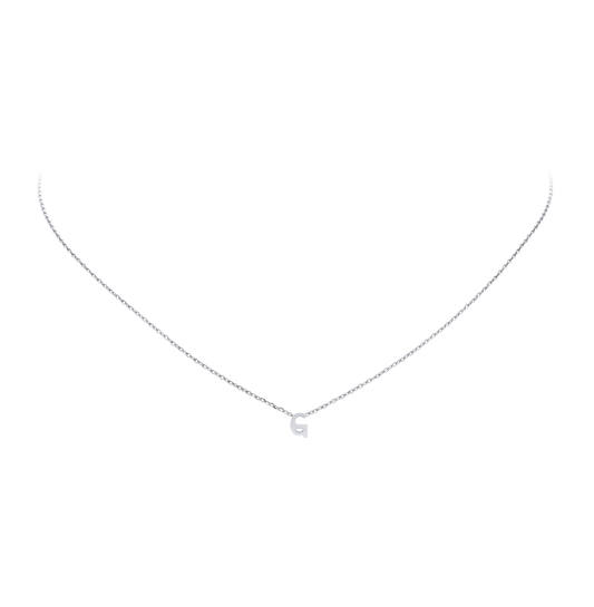 Ketten mit Anhänger - Letter G - Anker - Silber - 43cm
