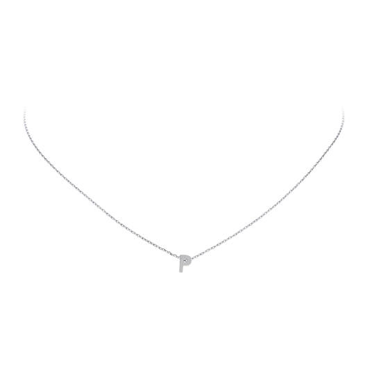  Necklaces with pendant - Letter P - Anchor - Silver - 43cm