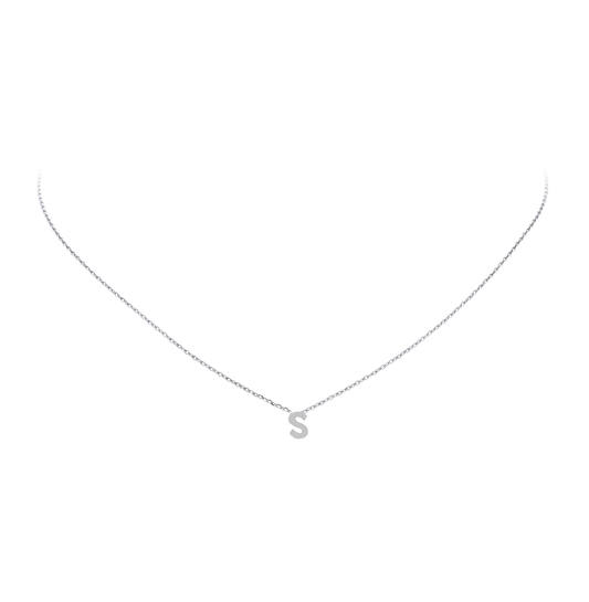  Ketten mit Anhänger - Letter S - Anker - Silber - 43cm
