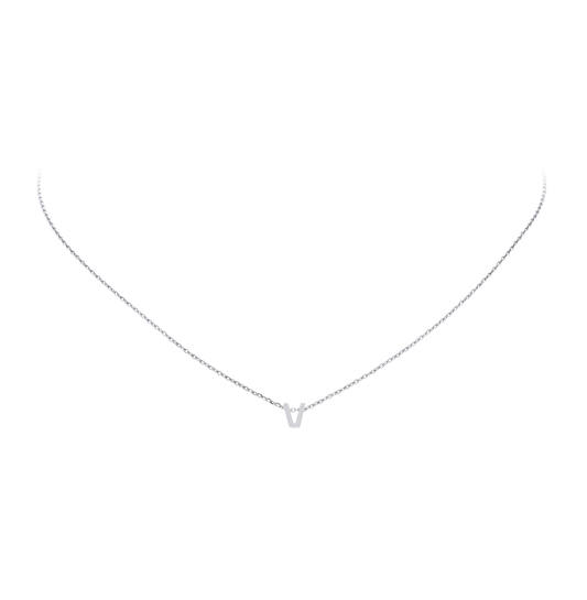  Colliers à pendentif - Letter V - Ancre - Argent - 43cm