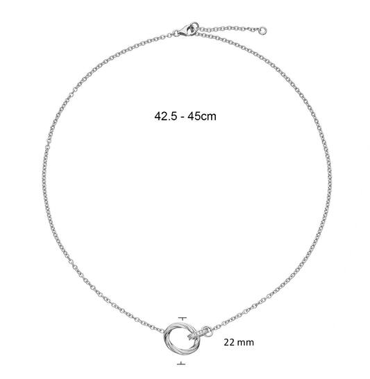  Collier - Rond - Anker - Zilver - 45cm