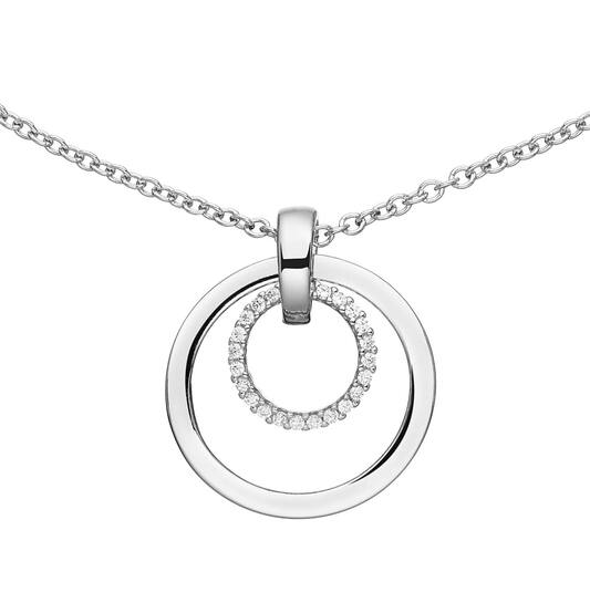  Necklace - Round - Anchor - Silver - 45cm