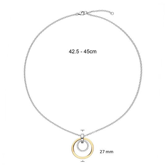  Necklaces with pendant - Round - Anchor - Silver - 45cm