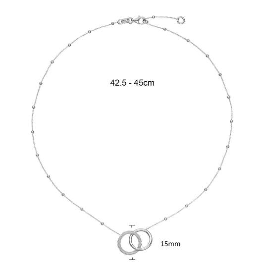  Collier - Rondjes - Ancre - Argent - 45cm