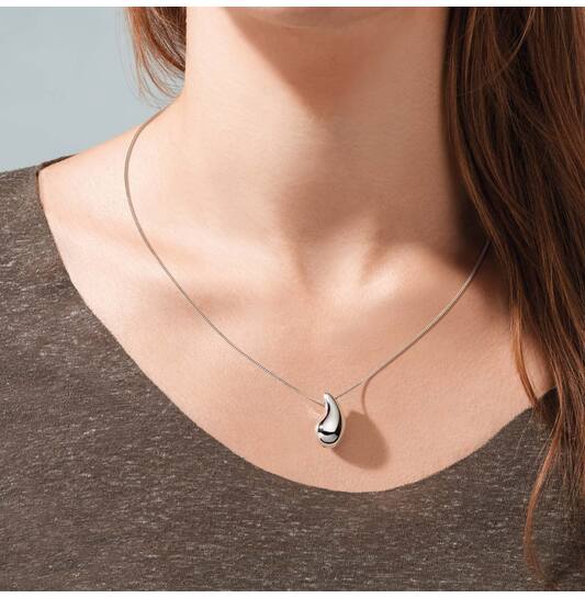  Collier - Druppel - Gourmet - Zilver - 60cm