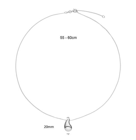  Collier - Druppel - Gourmet - Zilver - 60cm