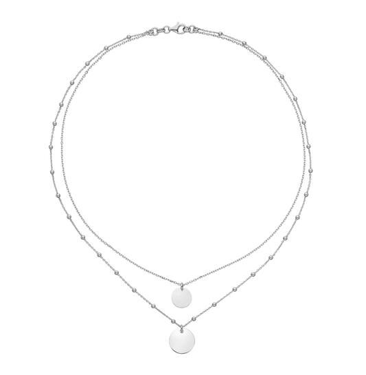  Ketten mit Anhänger - Rund - Anker - Silber - 45cm