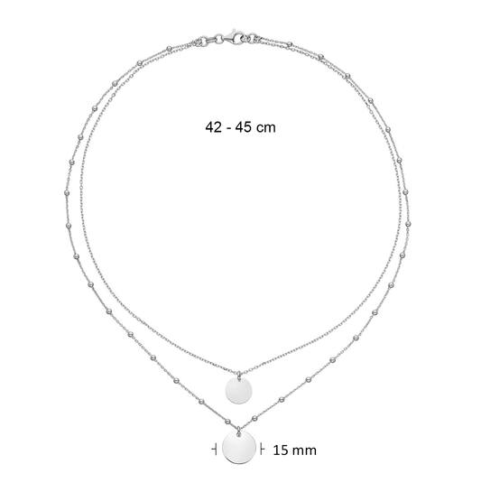  Ketten mit Anhänger - Rund - Anker - Silber - 45cm