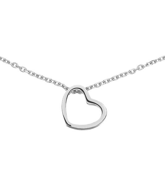 Kette - Herz - Anker - Silber - 45cm