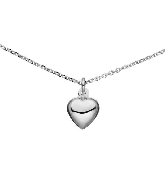  Necklace - Heart - Anchor - Silver - 45cm