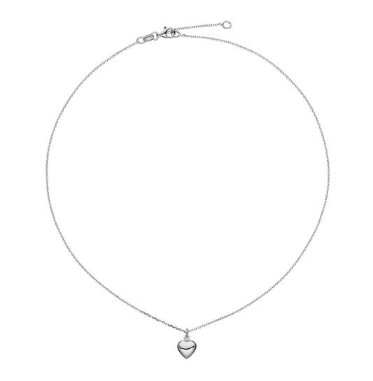  Necklace - Heart - Anchor - Silver - 45cm