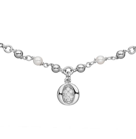  Collier - Rond - Blokjes, Balletjes - Zilver - 45cm
