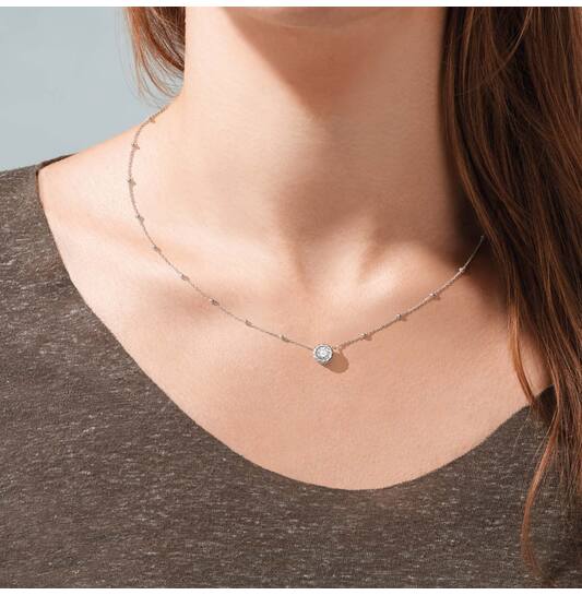  Collier - Rond - Ancre - Argent - 45cm