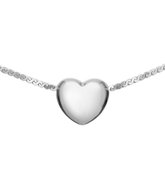  Necklace - Heart - Fantasy link - Silver - 45cm