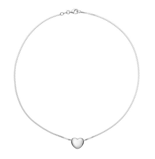  Necklace - Heart - Fantasy link - Silver - 45cm