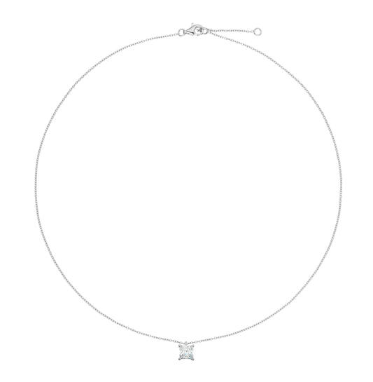  Necklace - Square - Anchor - Silver - 45cm