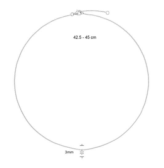  Collier - Ster - Anker - Zilver - 45cm