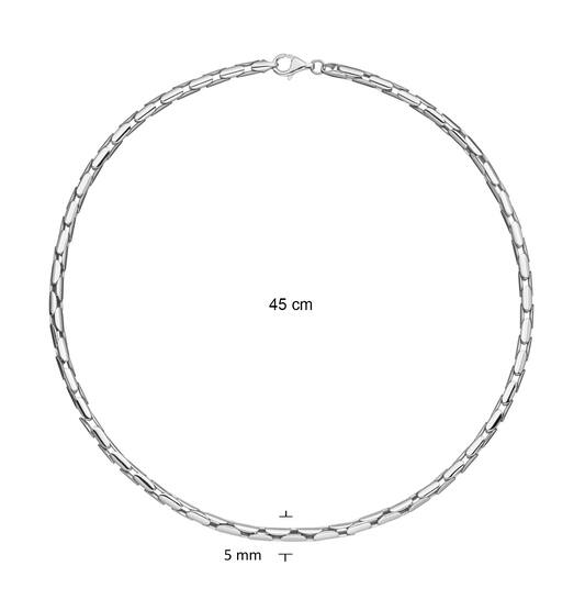  Gliederketten - Palmier, Fuchsschwanz - Silber - 45cm